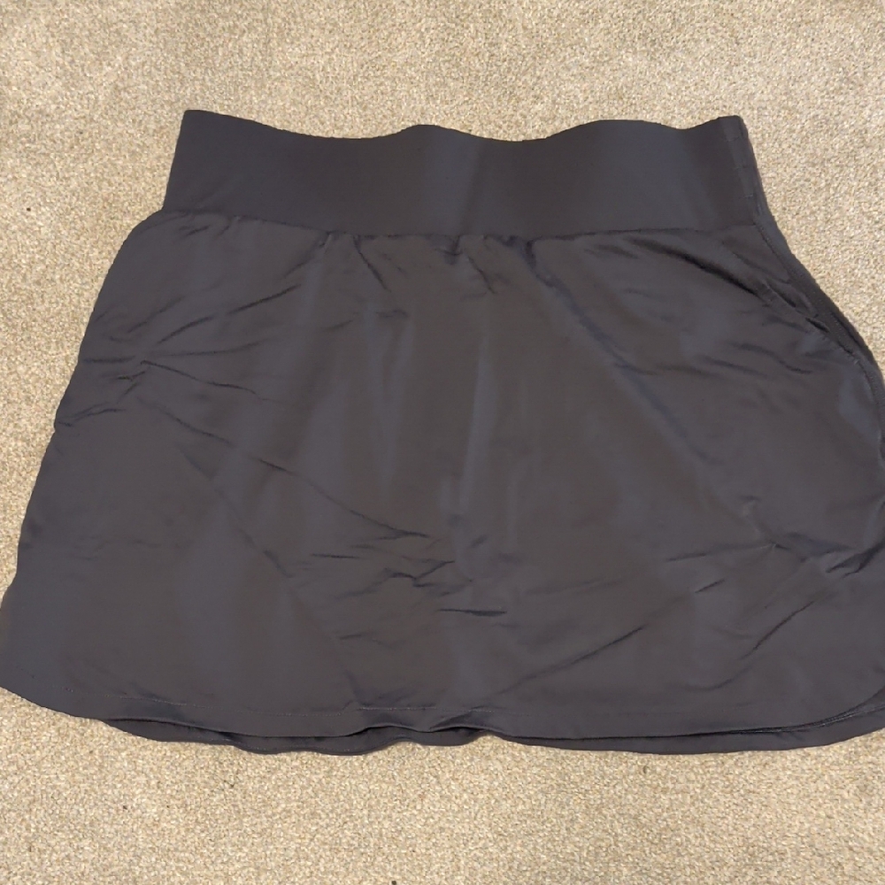 Gray Women's Skater Skirt with Wide Waistband